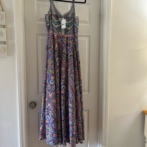 NWT Masters Multicolor Geometric Maxi Dress